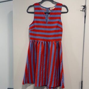 Everly Red and Blue Striped Mini Dress